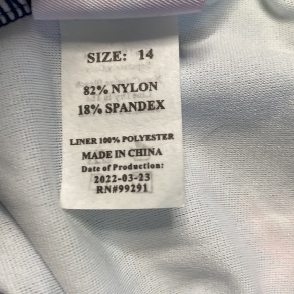 Kami surf, girls size 14, navy, one piece swimsuit, NWT - Picture 4 of 5